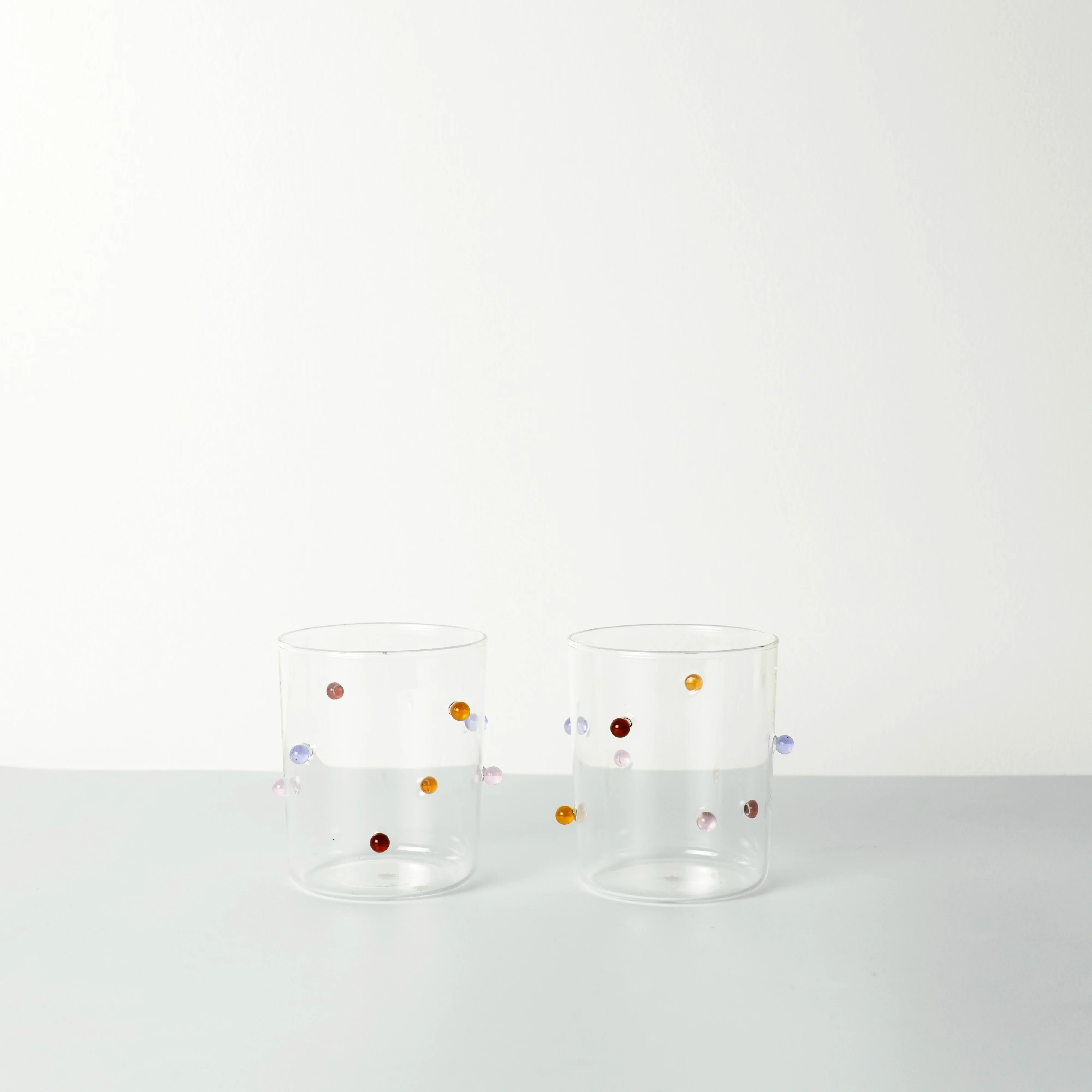 2 Medium Pomponette Gobelets | Clear & Summer