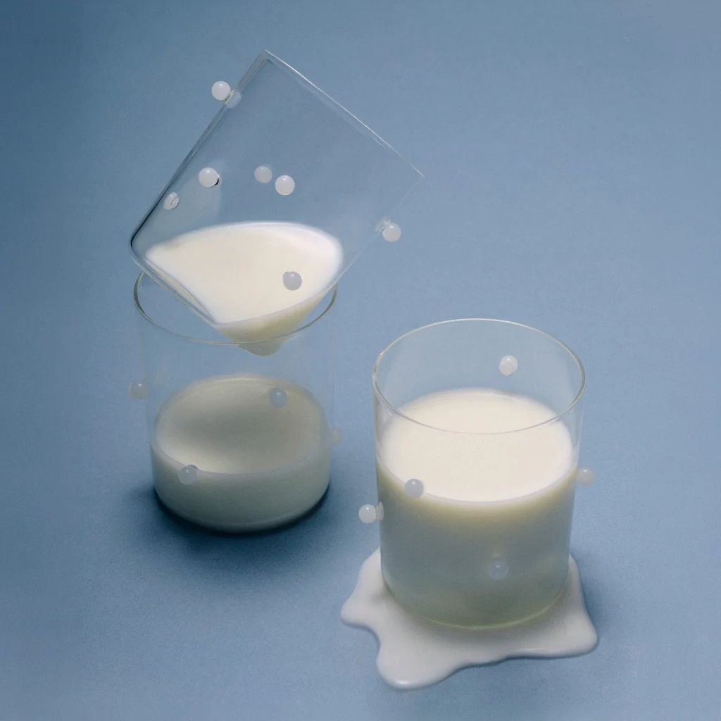 2 Medium Pomponette Gobelets | Clear & White - Image 3