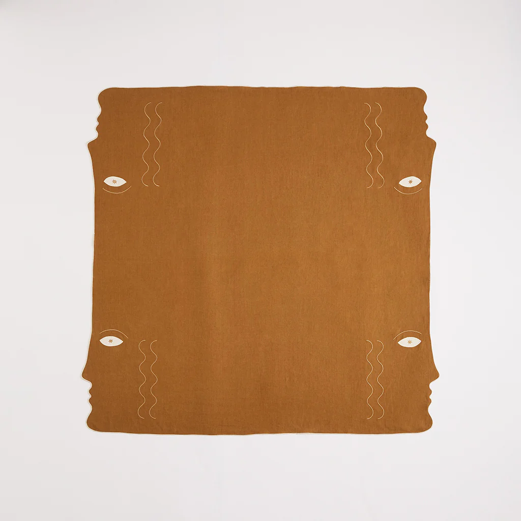 Tête à Tête Square Tablecloth | Caramel & Ivory - Image 3